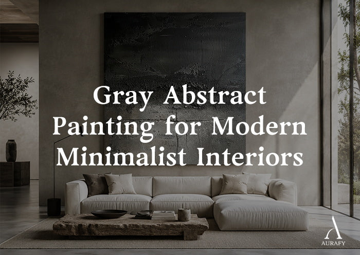 Gray Abstract Painting for Modern Minimalist Interiors