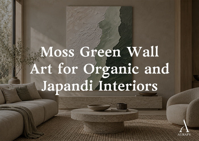 Moss Green Wall Art for Organic and Japandi Interiors