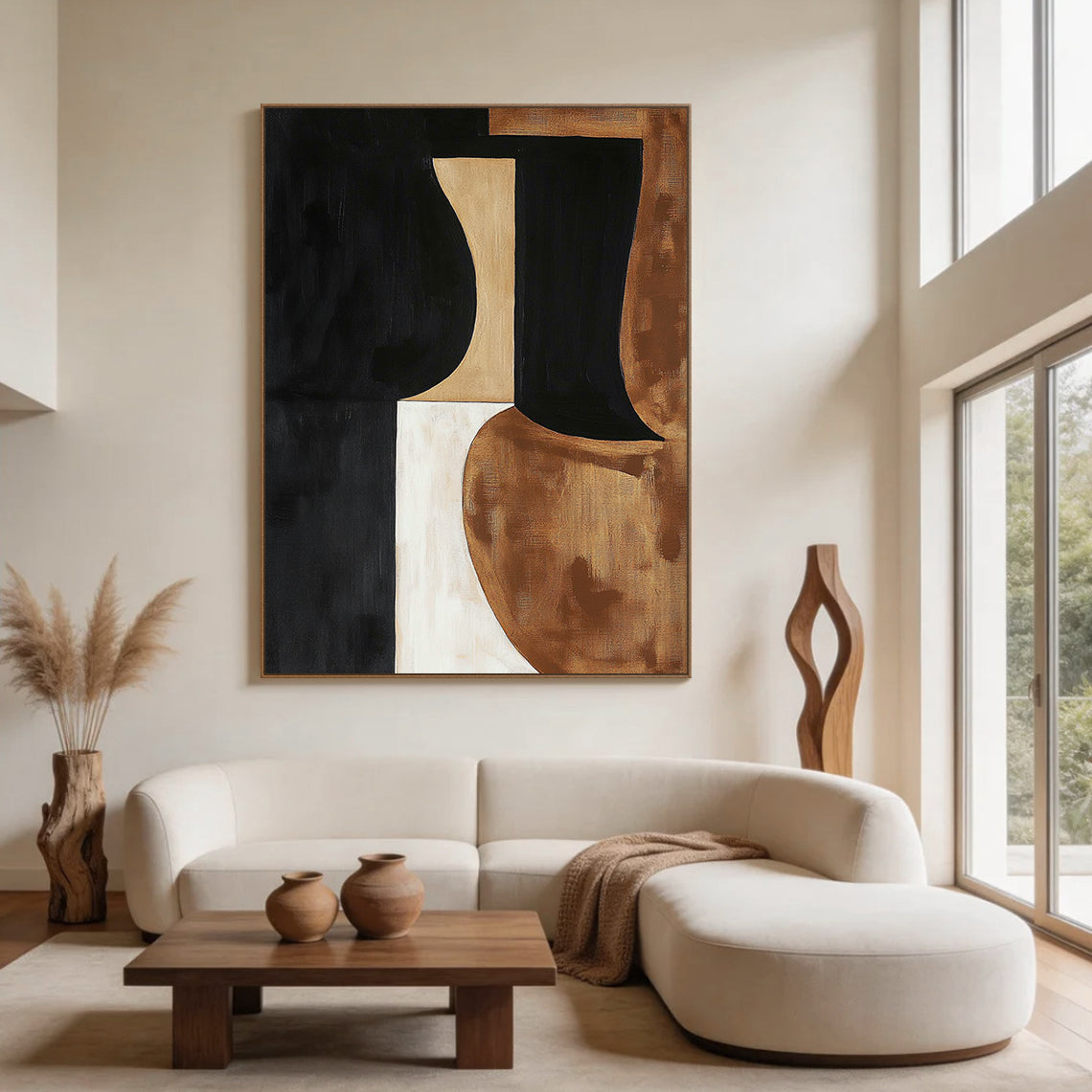 General Abstract Black Brown Wall Art for Home Decor AURA263