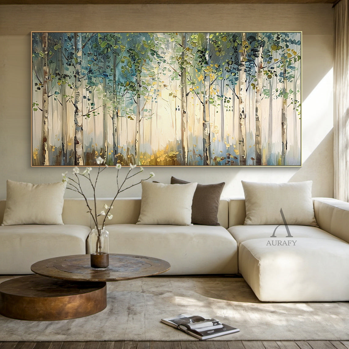 Vibrant Green Landscape Wall Art Modern Natural Home Decor Print AURA309