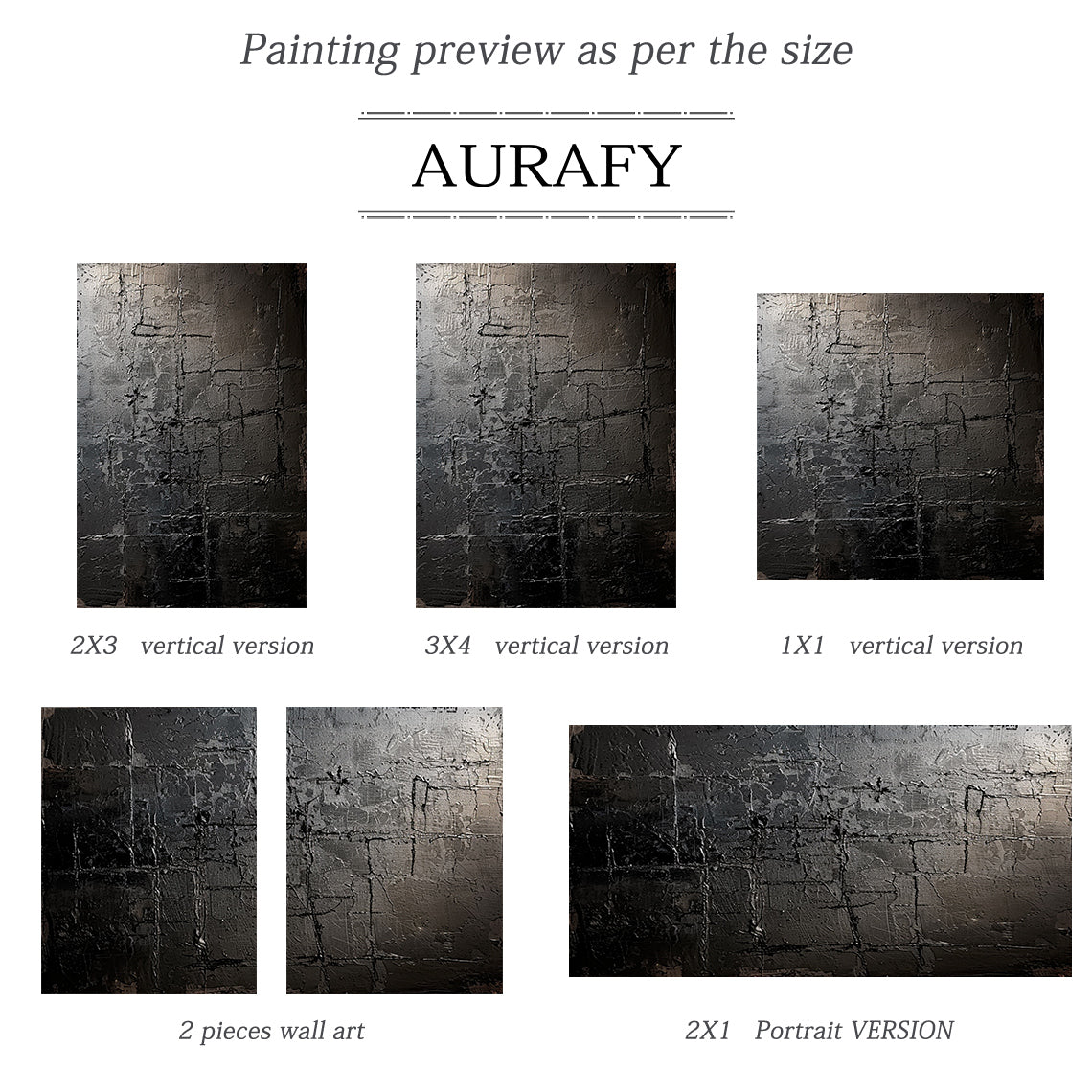 Monochrome Grid Texture Wall Art – Onyx & Charcoal Tones – AURA032(Vertical)