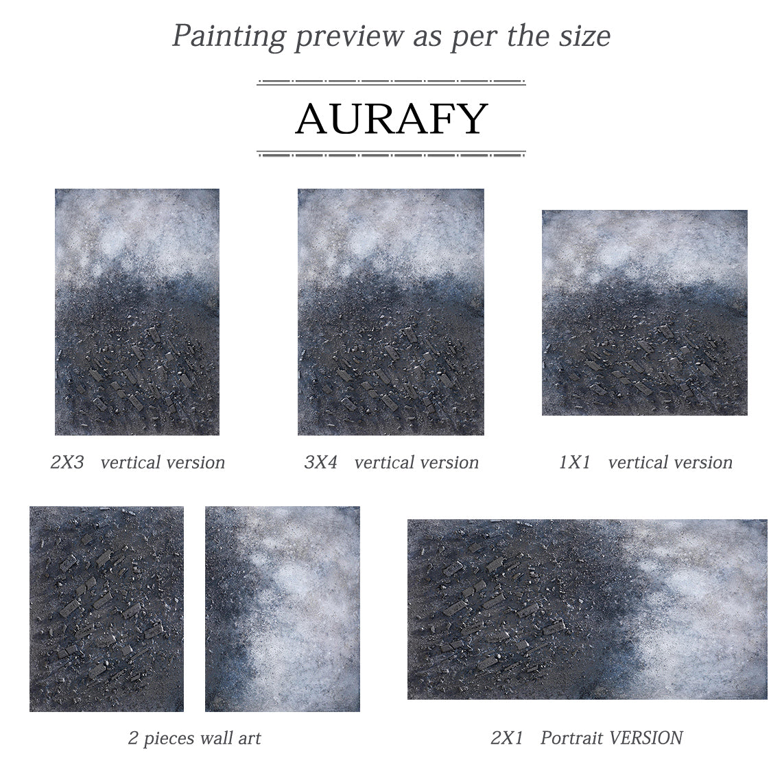 Wabi Sabi Abstract Textured Black Gray Living Room Wall Art AURA218