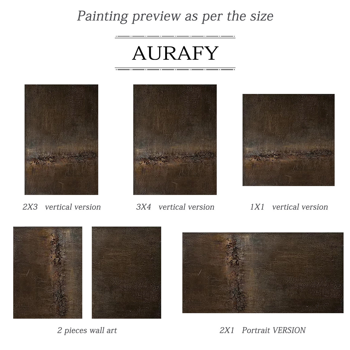 Terra Meridian Wabi Sabi Painting – Burnished Bronze & Espresso Umber – AURA014(Square)