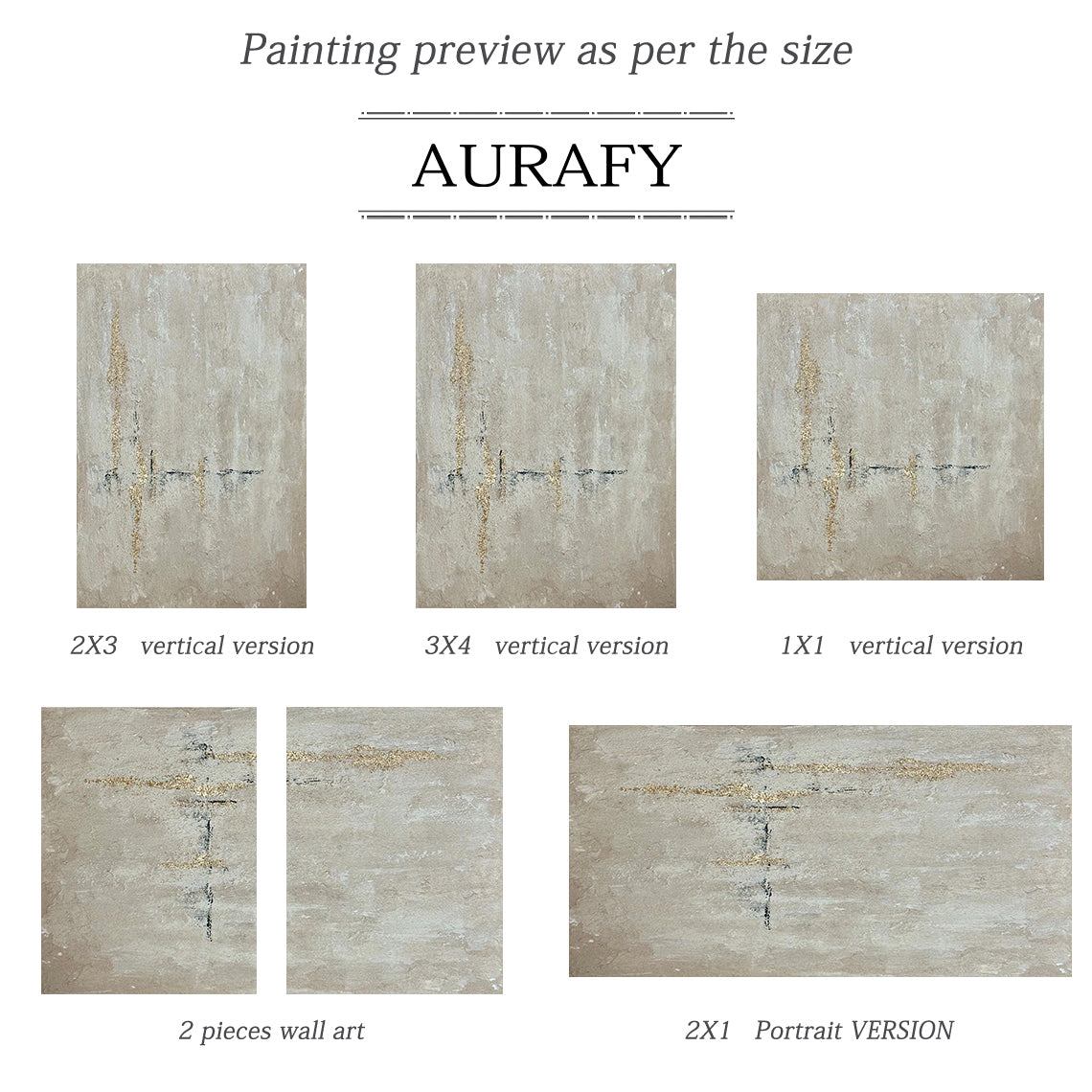 Beige Wabi Sabi Abstract Wall Art Gold Accents Home Decor AURA226