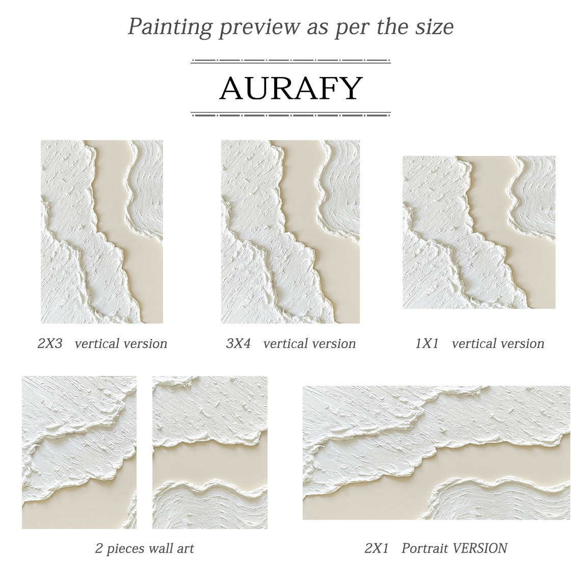 3D Textured Painting White Beige High-Relief Plaster Tactile Surface Wabi-Sabi Modern Organic Artwork AURA512