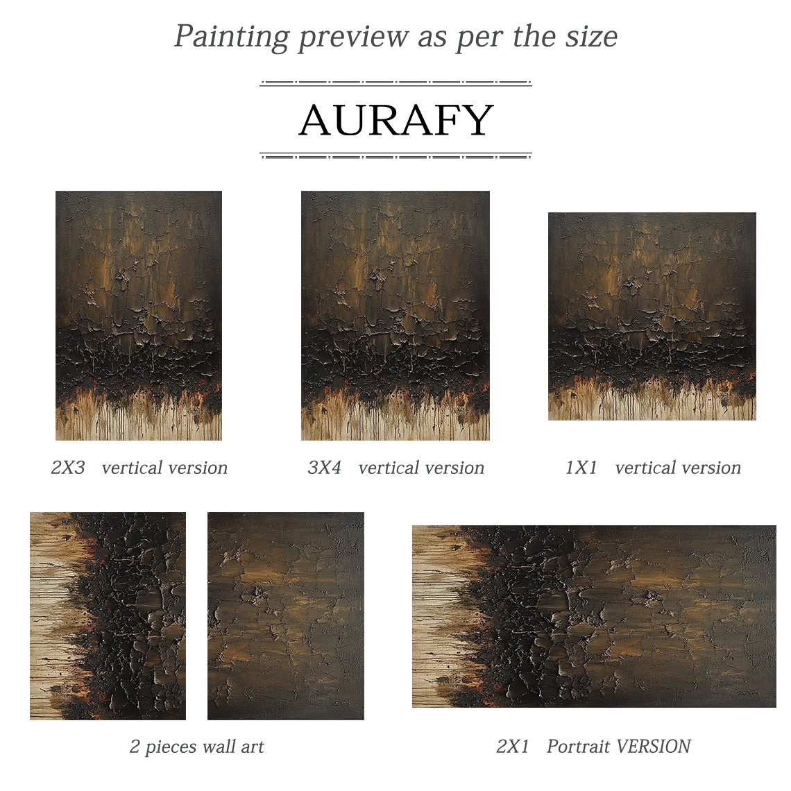 Wabi Sabi Brown Textured Abstract Wall Art for Living Room AURA215