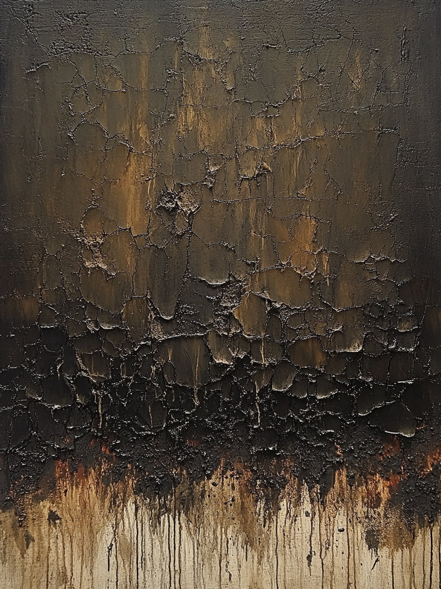 Wabi Sabi Brown Textured Abstract Wall Art for Living Room AURA215