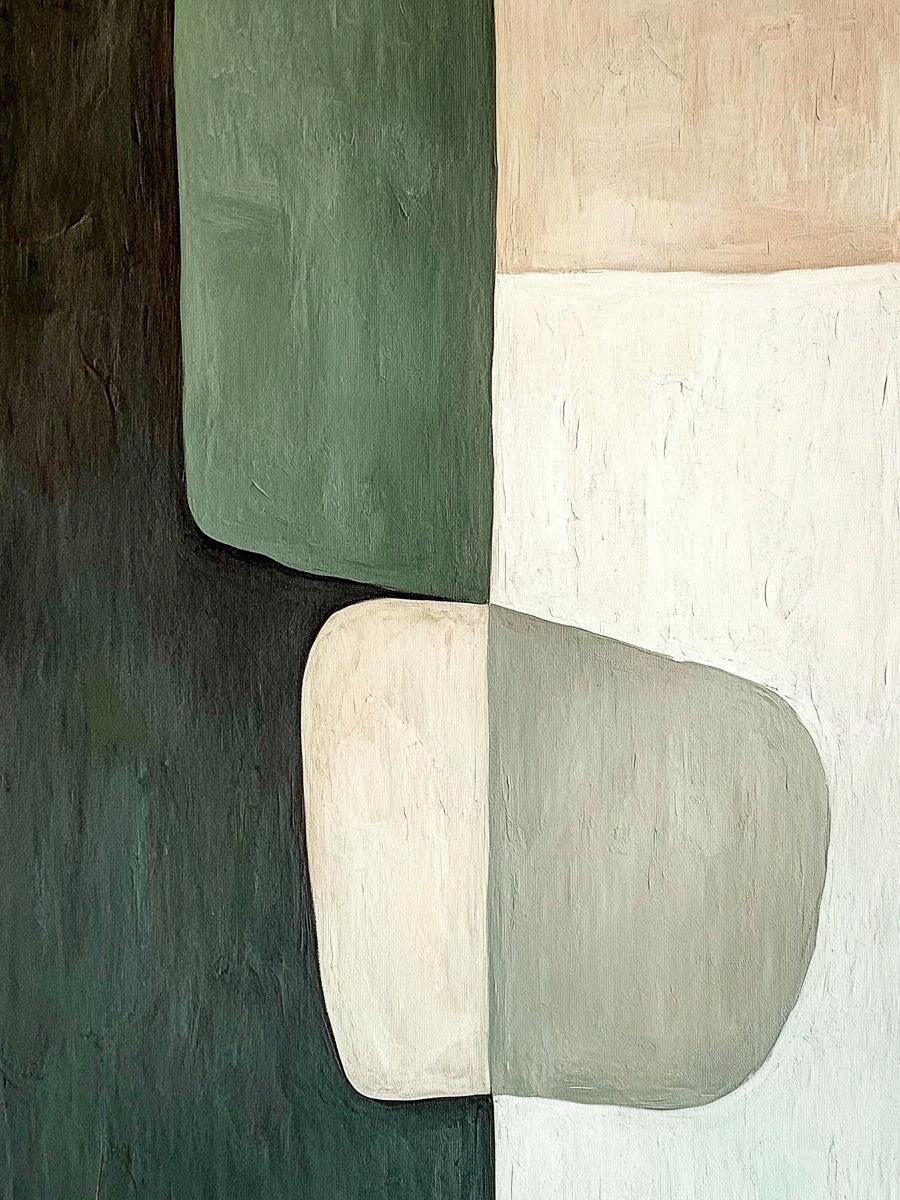 General Abstract Green Beige Wall Art for Home Decor AURA285