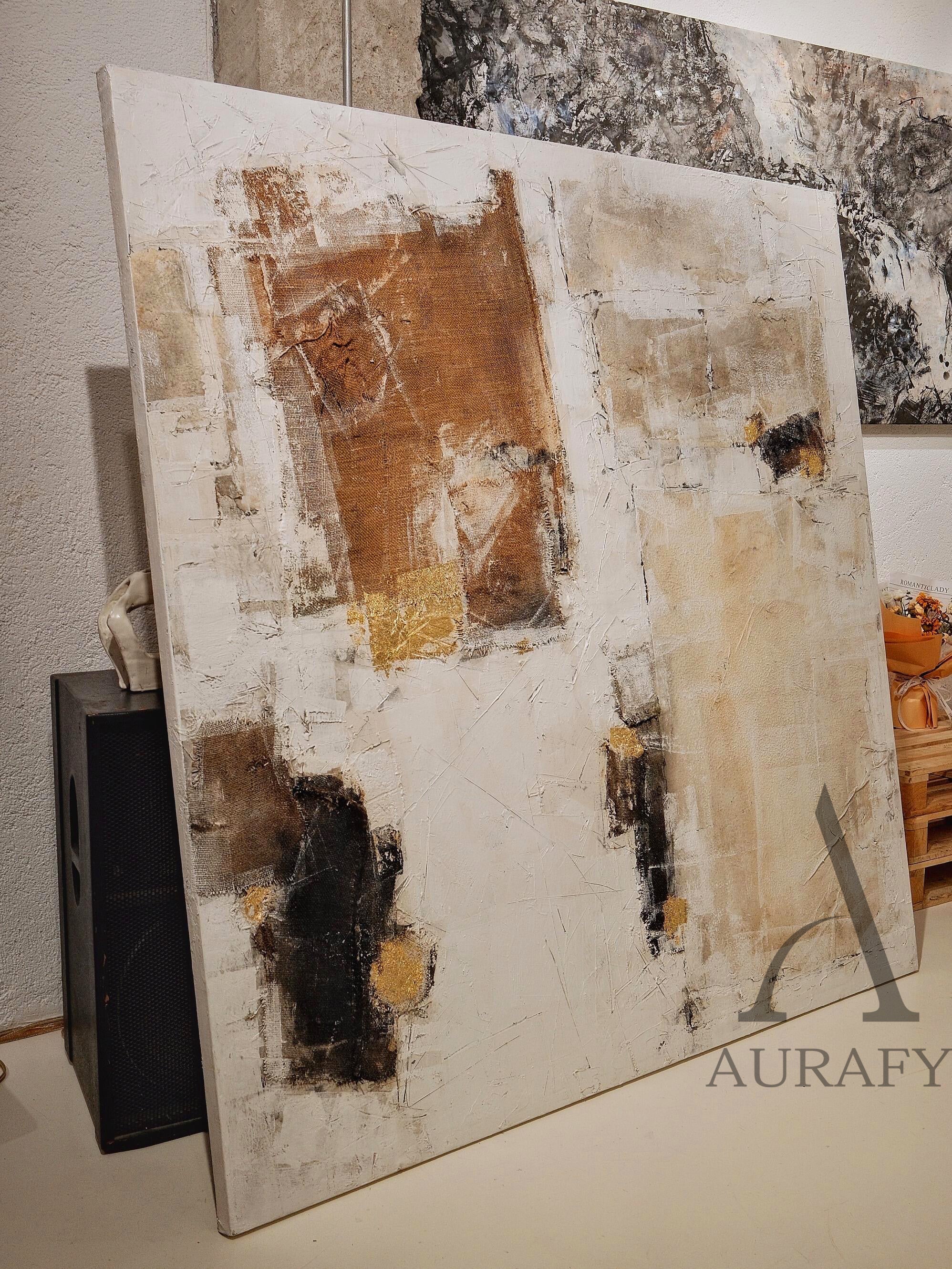 Stylish Beige General Abstract Wall Art for Modern Home Decor AURA237