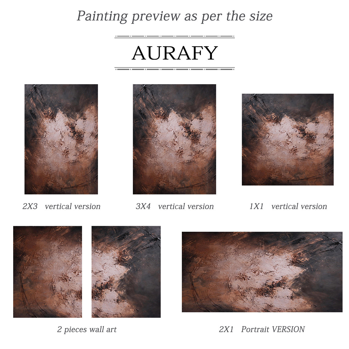 General Abstract Red Brown Wall Art Modern Home Decor Print AURA248