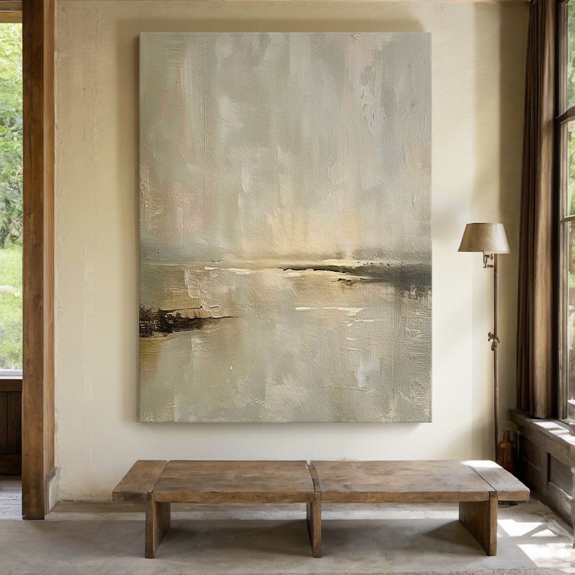 Soft Drift-Beige Abstract Field-AURA152