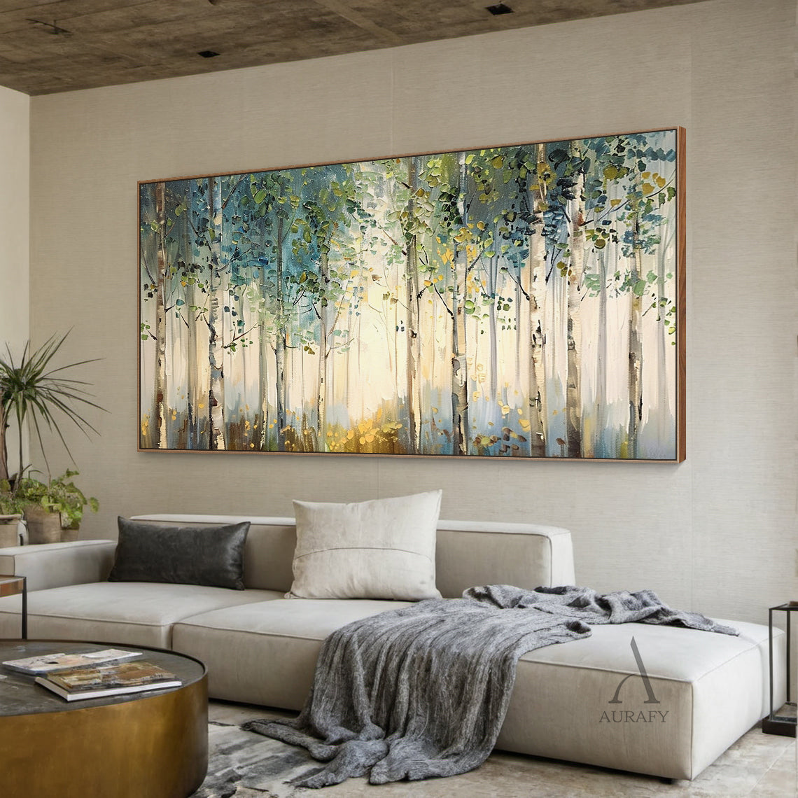 Vibrant Green Landscape Wall Art Modern Natural Home Decor Print AURA309