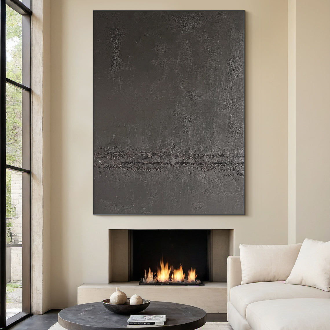 Black Silence-Black Abstract Minimalist Art-AURA114