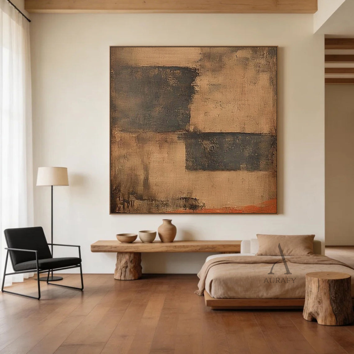 General Abstract Brown Black Modern Home Wall Decor Art AURA265