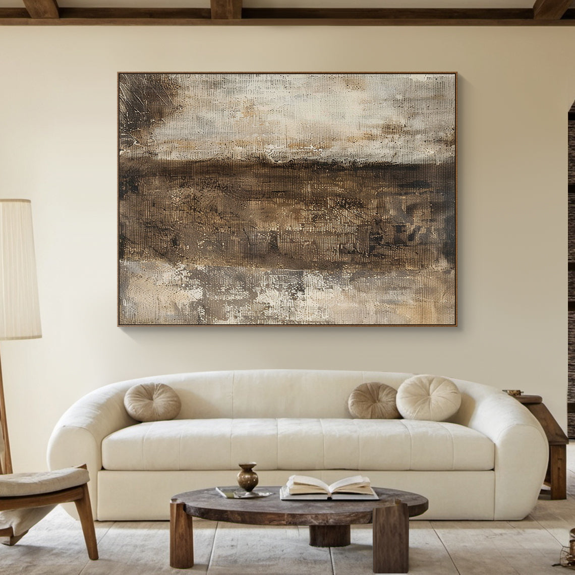 Earth Veil-Brown Wabi-Sabi Abstract Field-AURA150