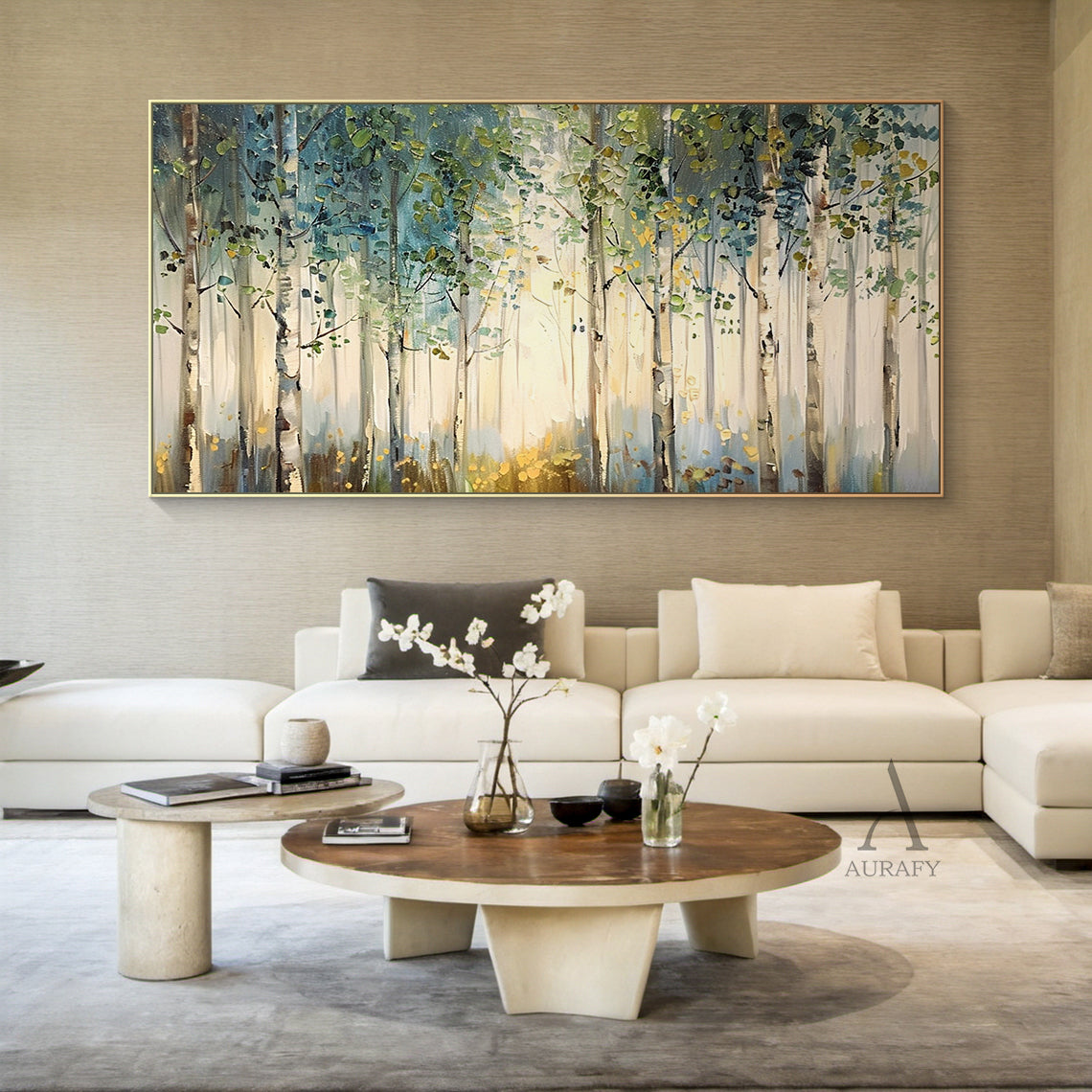 Vibrant Green Landscape Wall Art Modern Natural Home Decor Print AURA309