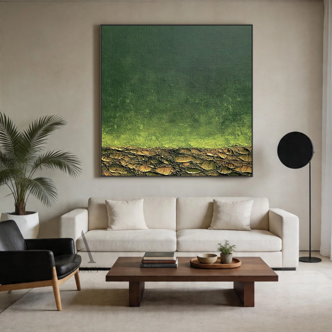 Modern Green Landscape Wall Art Stylish Home Decor Piece AURA407