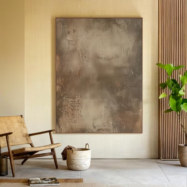 Earthen Veil-Brown Abstract Field-AURA104