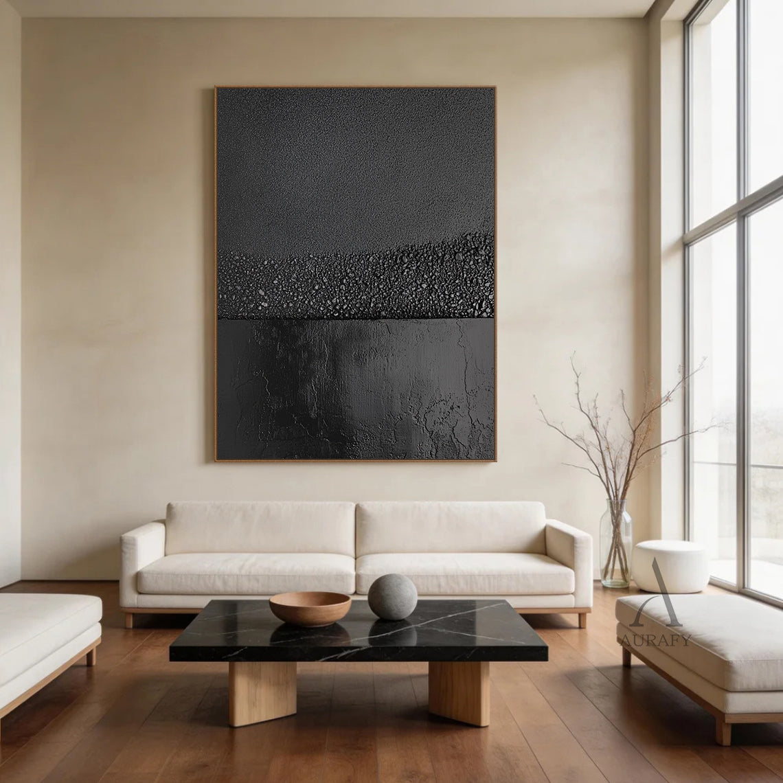 Black Wabi Sabi Style Minimalist Home Decor Accent Piece AURA270