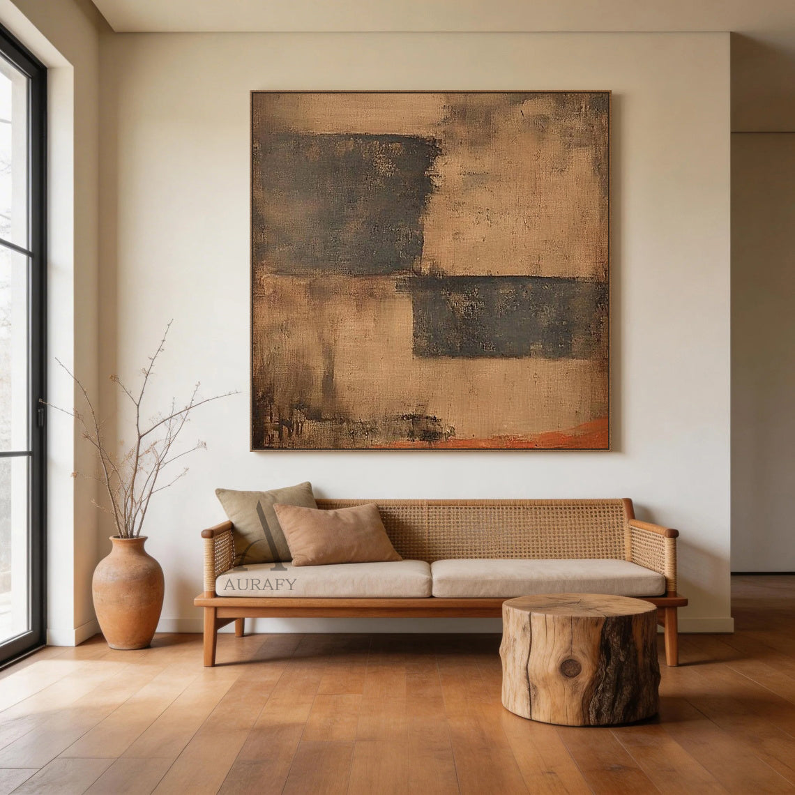 General Abstract Brown Black Modern Home Wall Decor Art AURA265