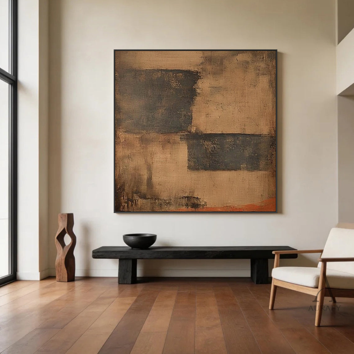 General Abstract Brown Black Modern Home Wall Decor Art AURA265