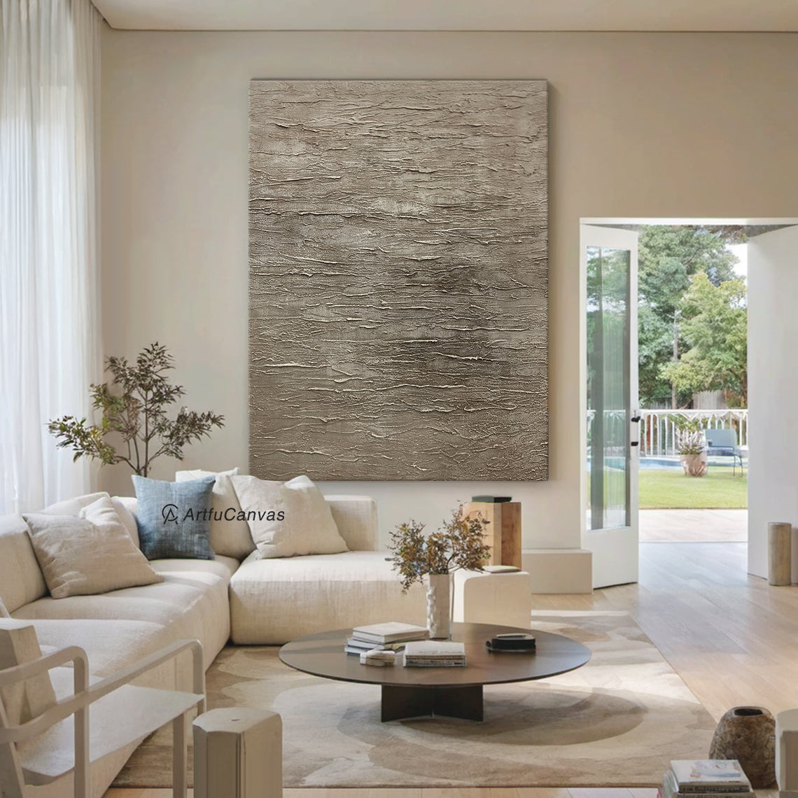 Quiet Strata-Brown Abstract Texture Field-AURA157