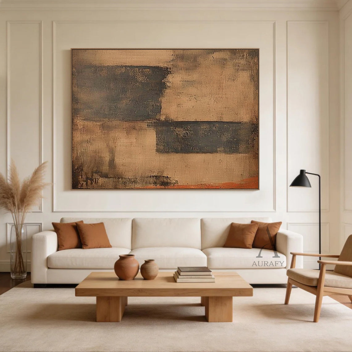 General Abstract Brown Black Modern Home Wall Decor Art AURA265