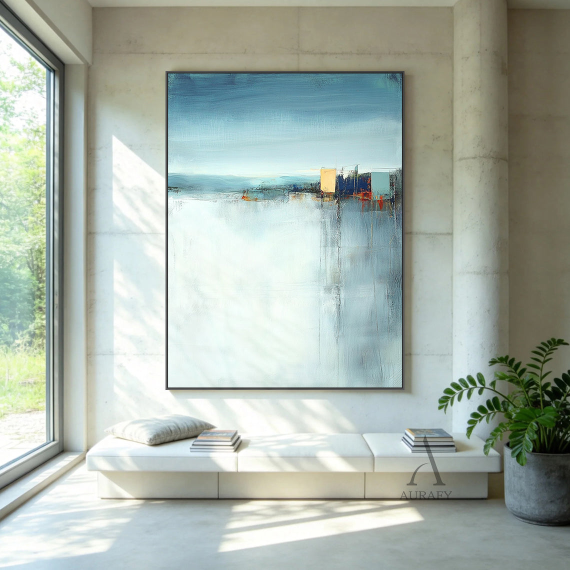 Modern Blue General Abstract Wall Art for Home Office Decor AURA359