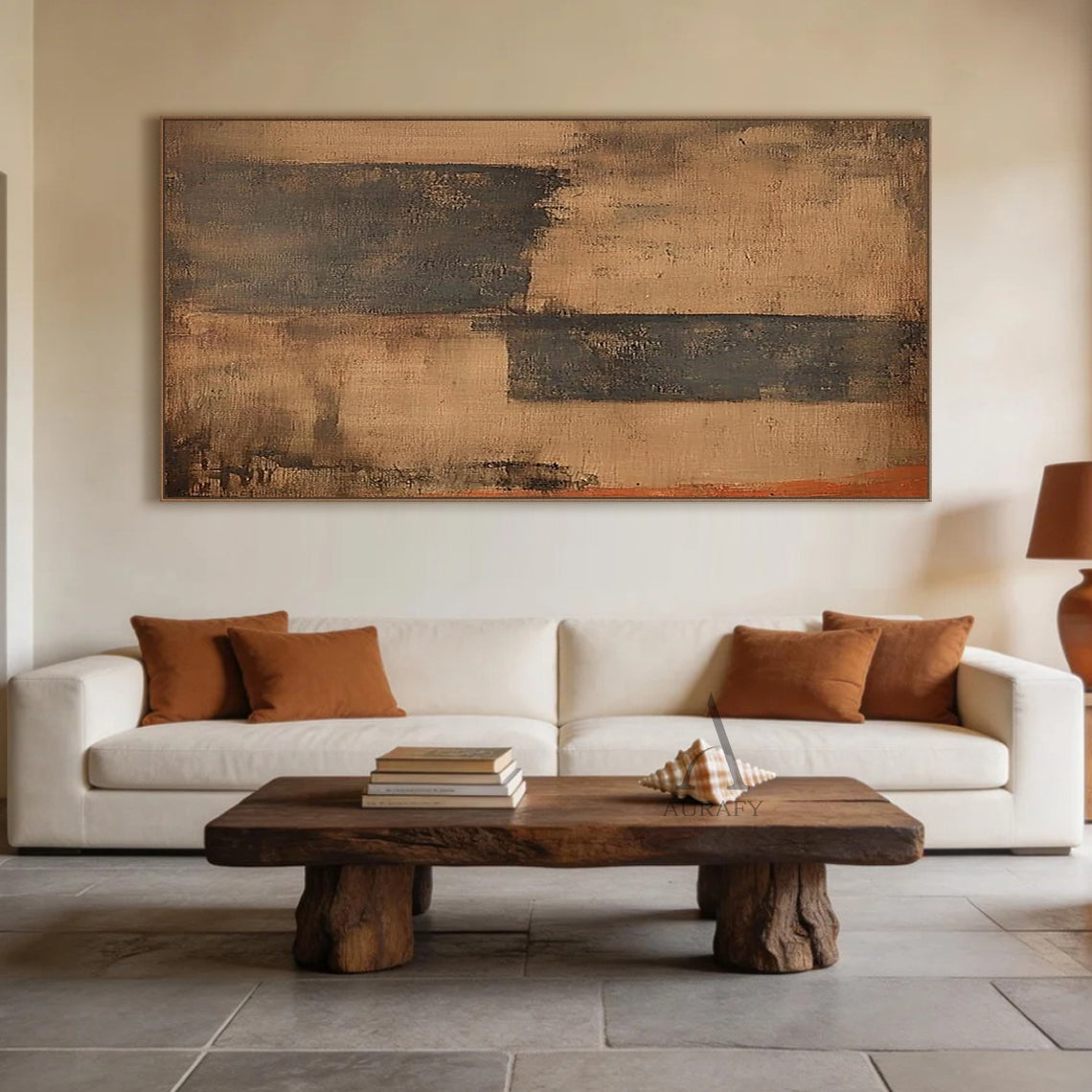 General Abstract Brown Black Modern Home Wall Decor Art AURA265
