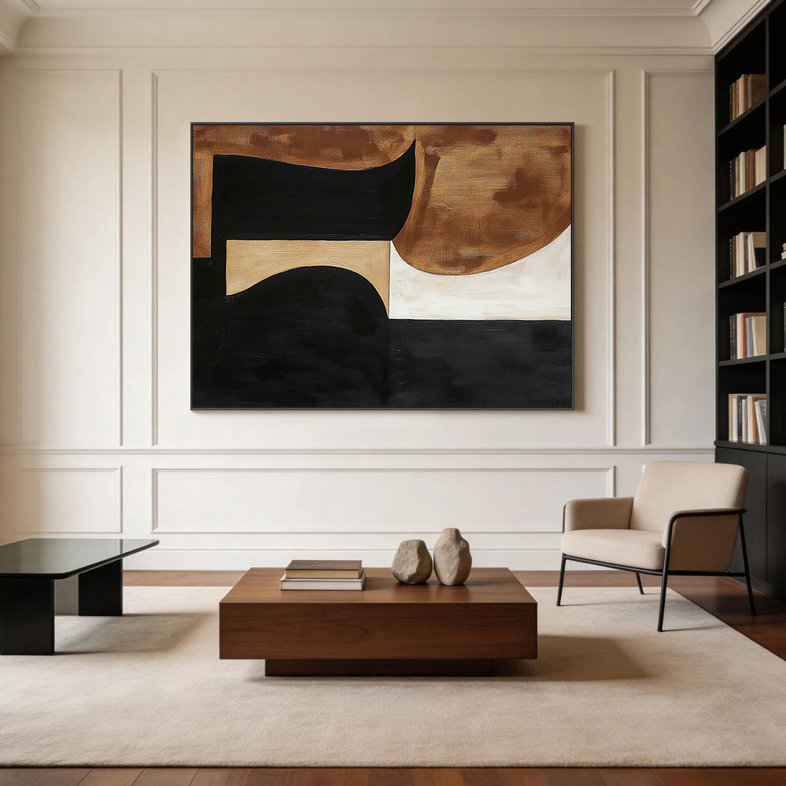 General Abstract Black Brown Wall Art for Home Decor AURA263