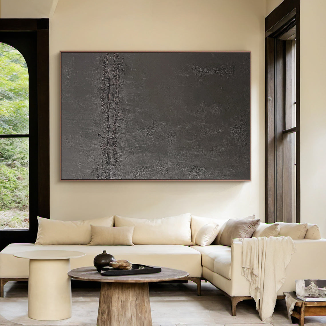 Black Silence-Black Abstract Minimalist Art-AURA114