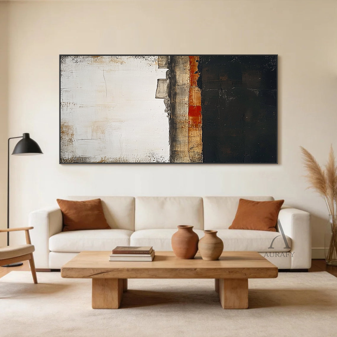 Wabi Sabi Style Black Beige Decorative Home Accent Item AURA375