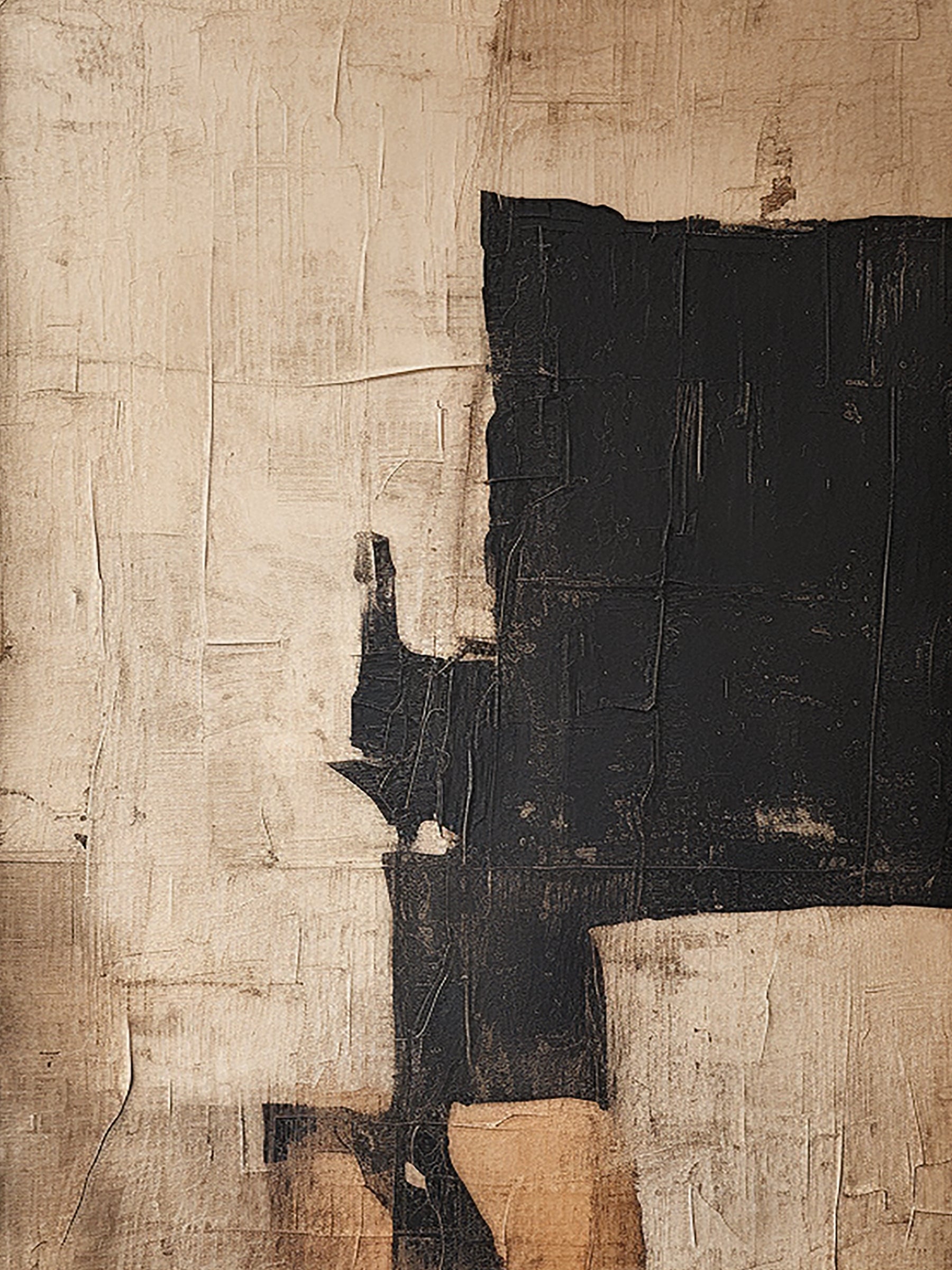 Shadow Balance-Black & Brown Abstract Wall Art-Spatial Field-AURA084
