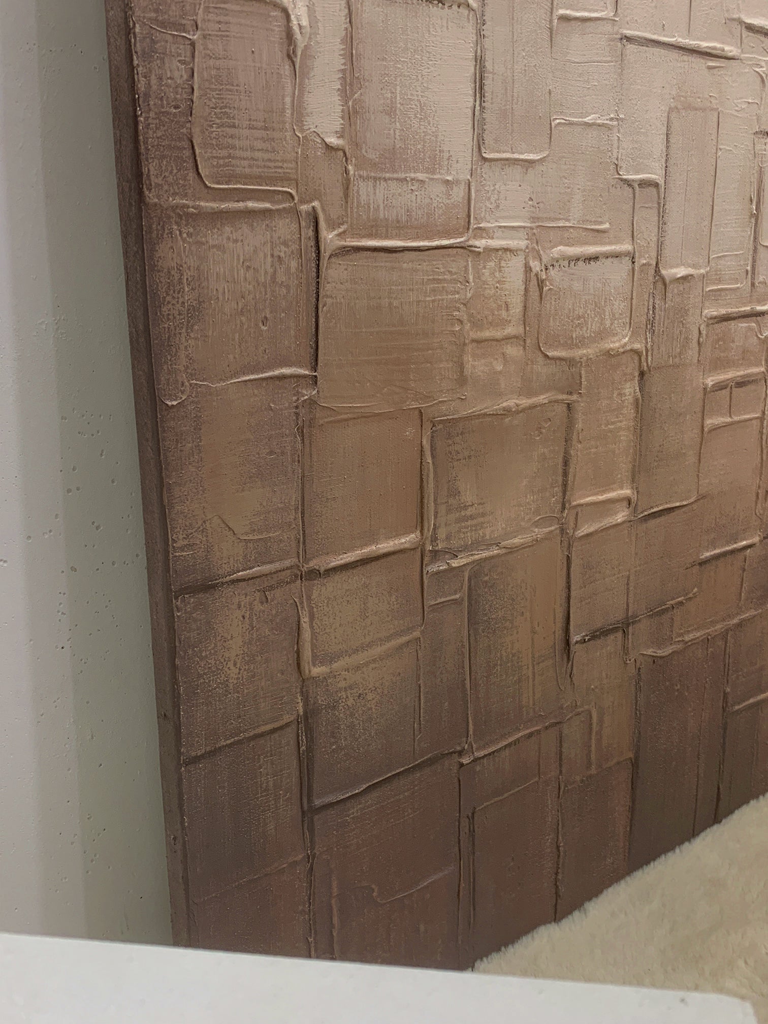 Wabi Sabi Beige Textured Abstract Wall Art Living Room Decor AURA075