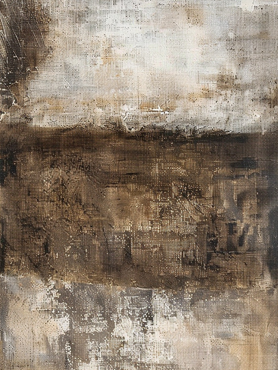 Earth Veil-Brown Wabi-Sabi Abstract Field-AURA150