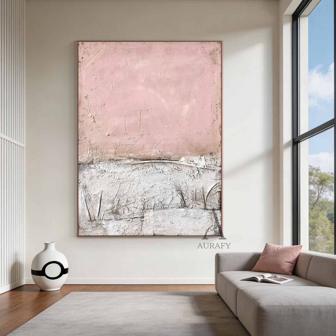 WABI SABI Pink Minimalist Home Decor for Cozy Living Rooms AURA245