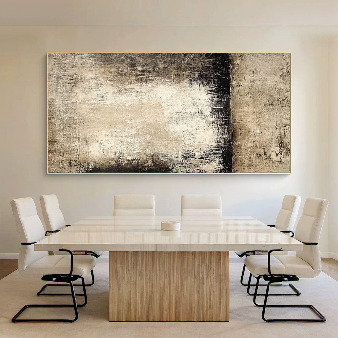 Wabi Sabi Beige Abstract Art with Handcrafted Scratch Textures Mottled Fade Layered Applications AURA584
