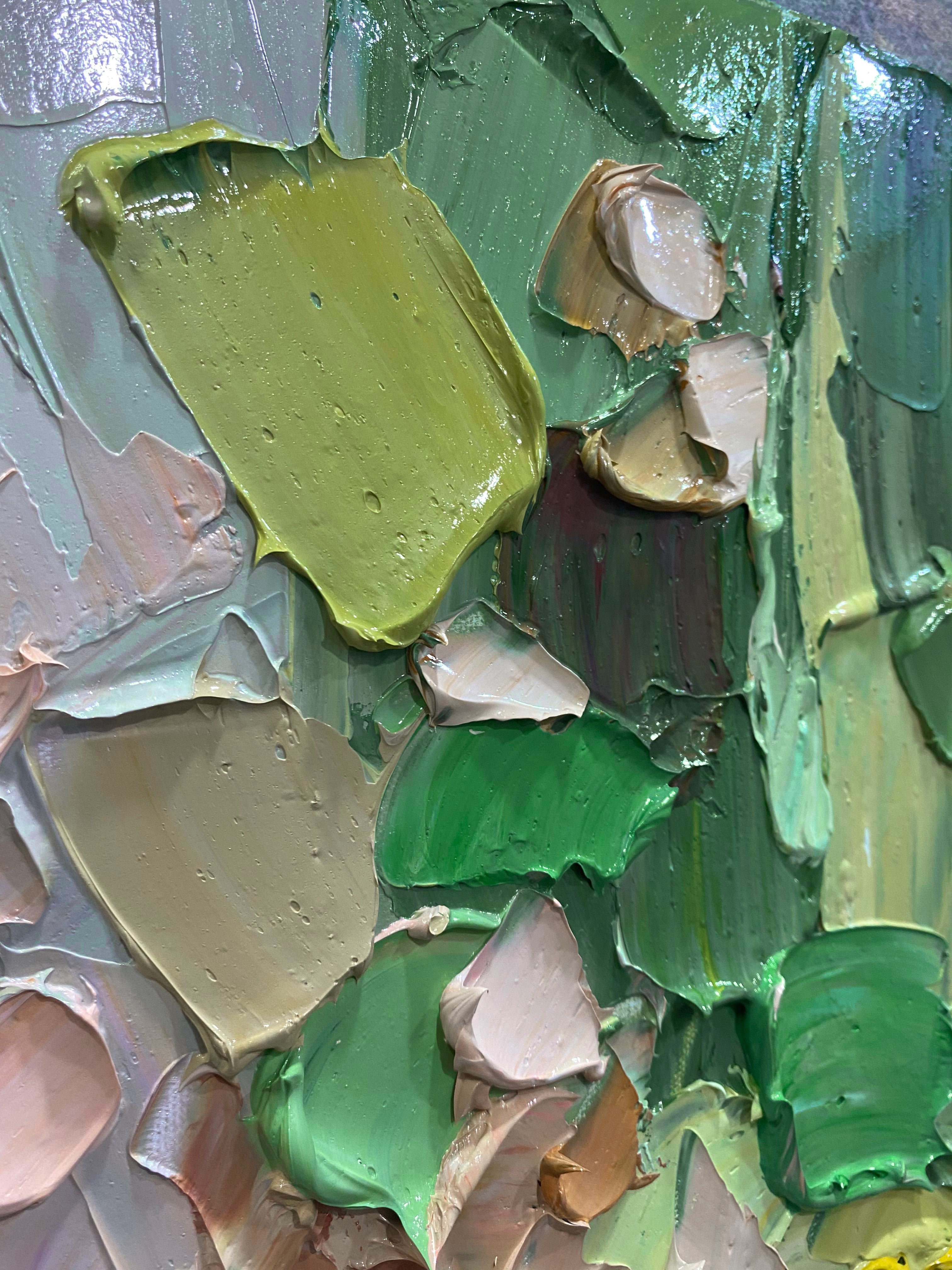 3D Textured Green Abstract Painting Modern Living Room Wall Art AURA163