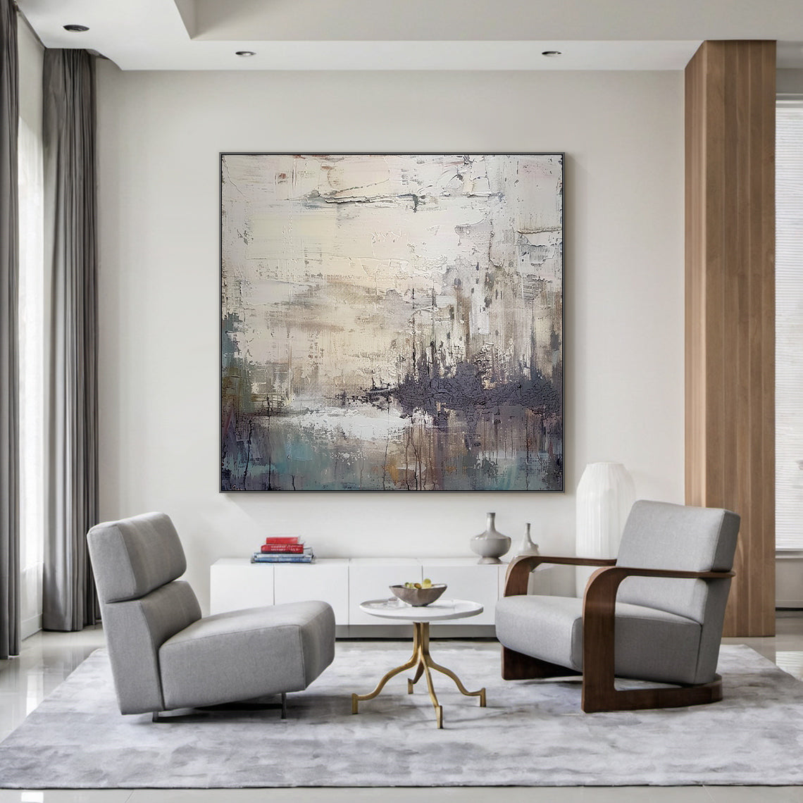 Modern Abstract Gray Wall Art for Living Room Bedroom Decor AURA230