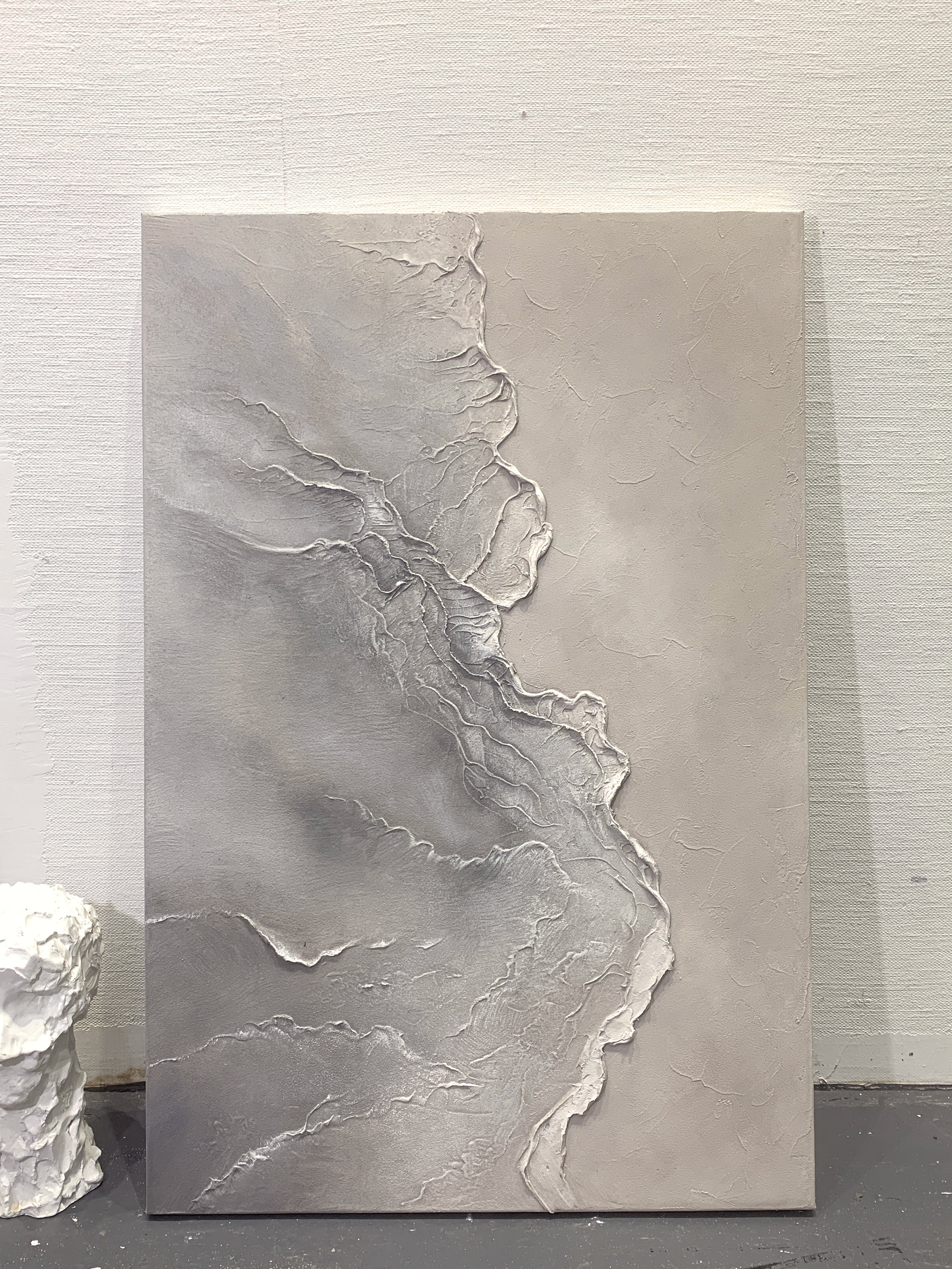 Quiet Tide-Gray Waves & Sky Minimalist Art-AURA117