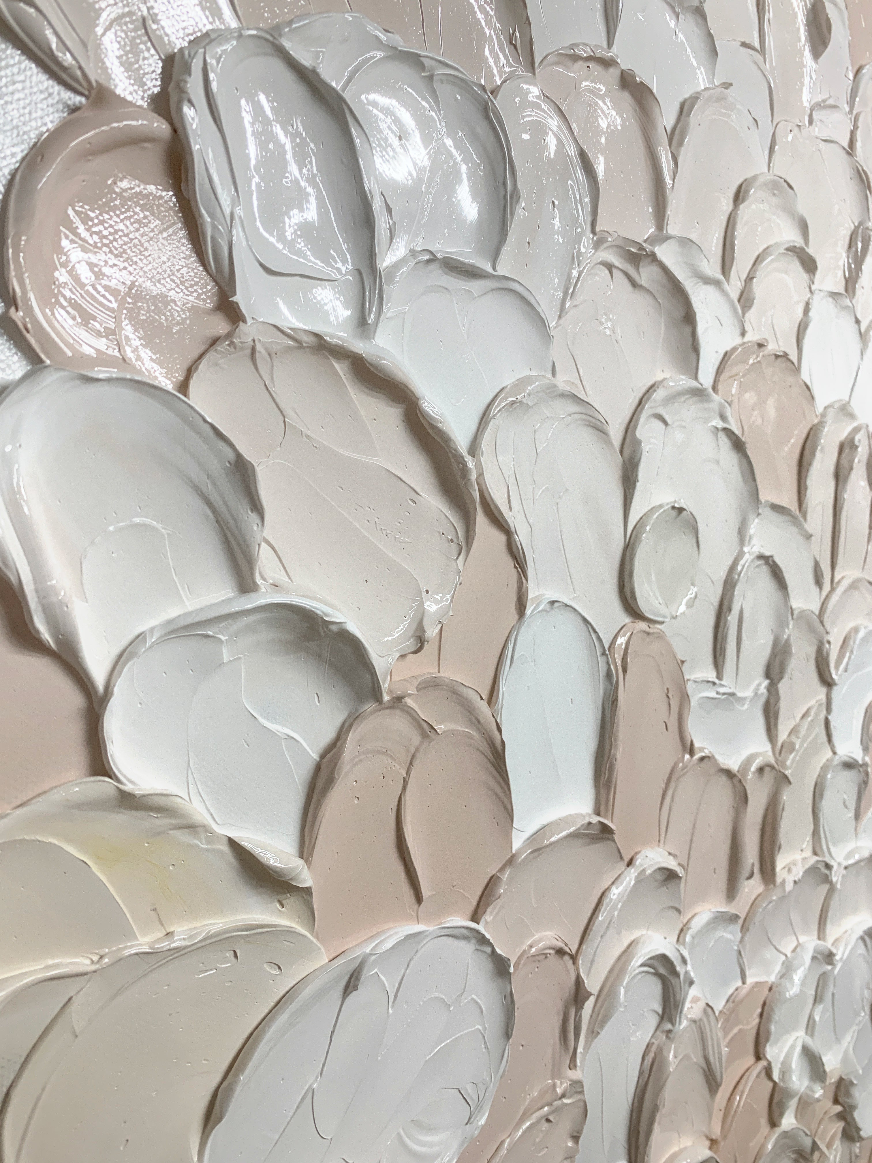 Petal Drift-Beige & Pink 3D Textured-AURA066