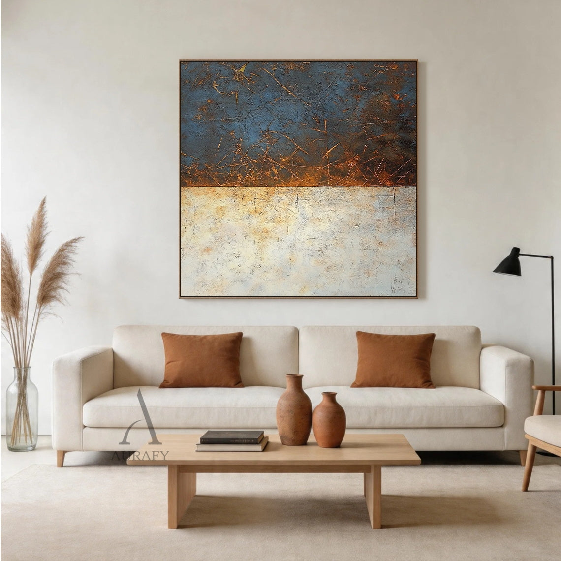 Minimalist Wall Art Beige High-Relief Sculpted Curves Tactile Matte Surface Modern Organic Decor AURA431