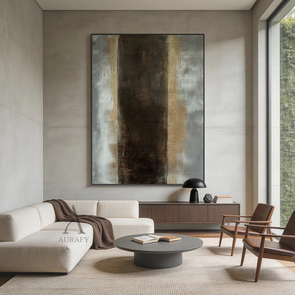 General Abstract Black Gray Wall Art for Modern Home Decor AURA409