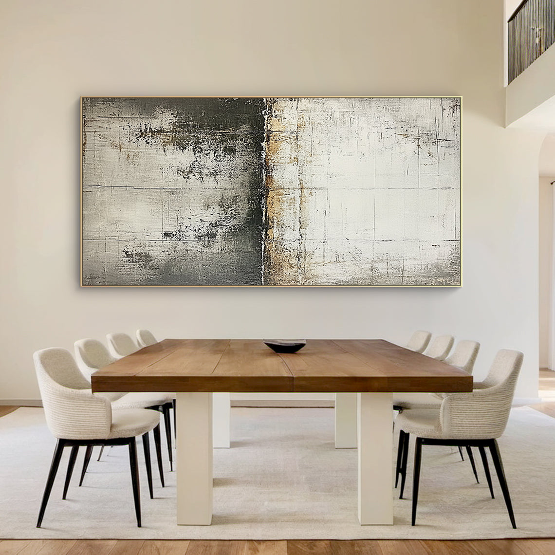 Wabi Sabi Abstract Wall Art Gray Black Layered Weathered Peeling Tactile Surface AURA588