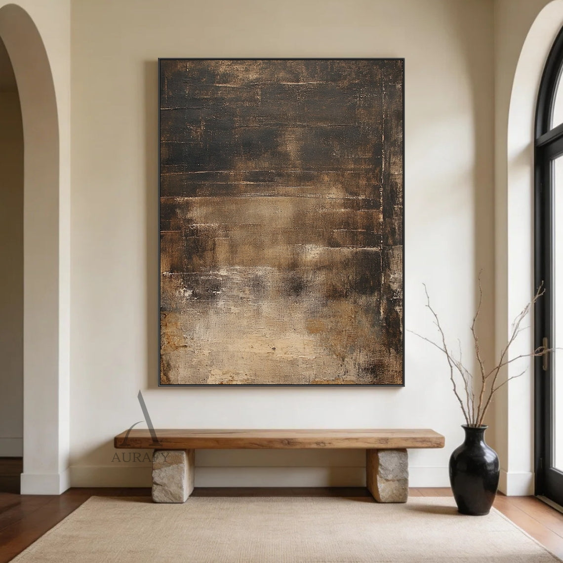 Unique Brown WABI SABI Decor Piece for Cozy Living Areas AURA404