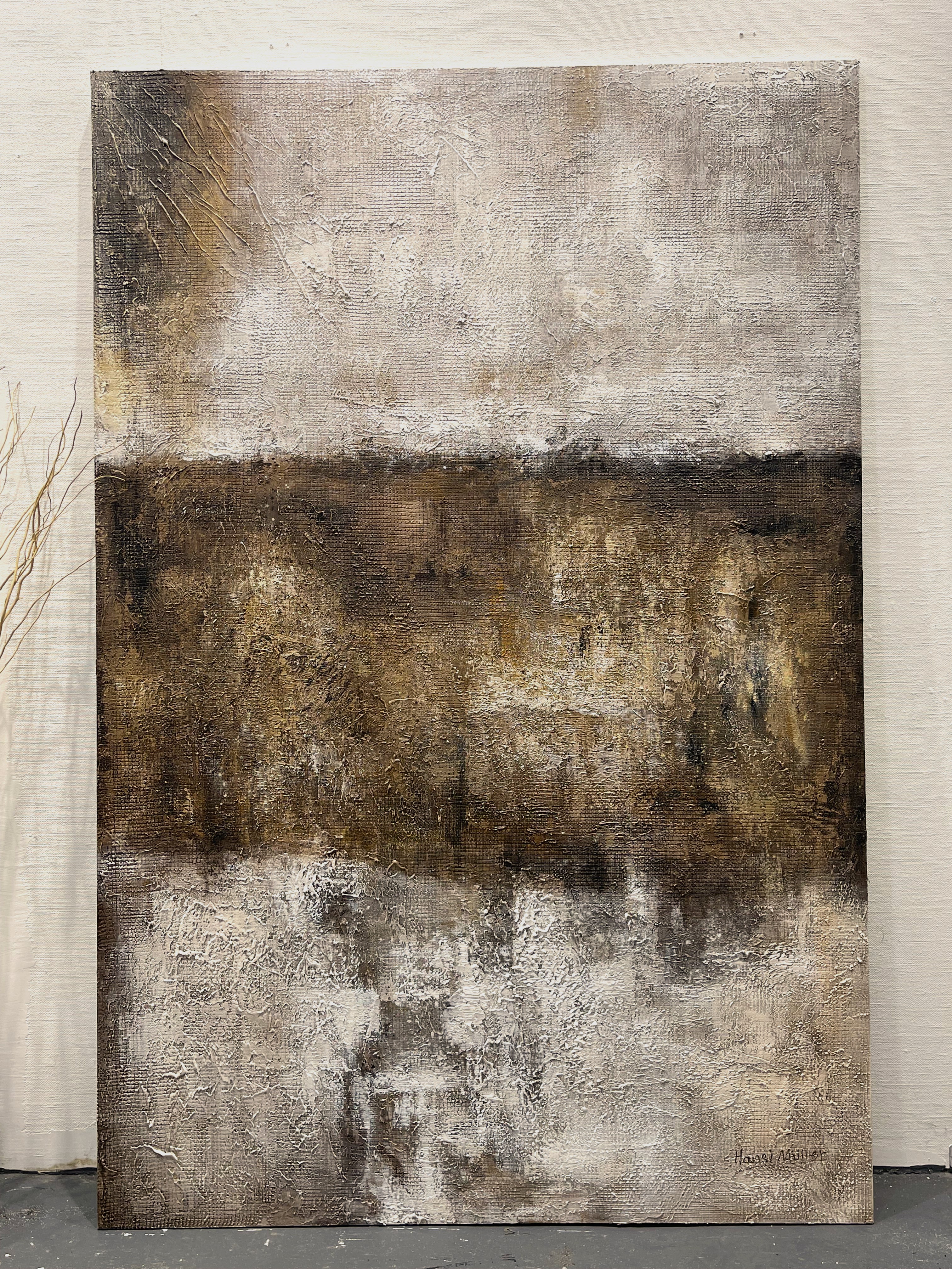 Earth Veil-Brown Wabi-Sabi Abstract Field-AURA150