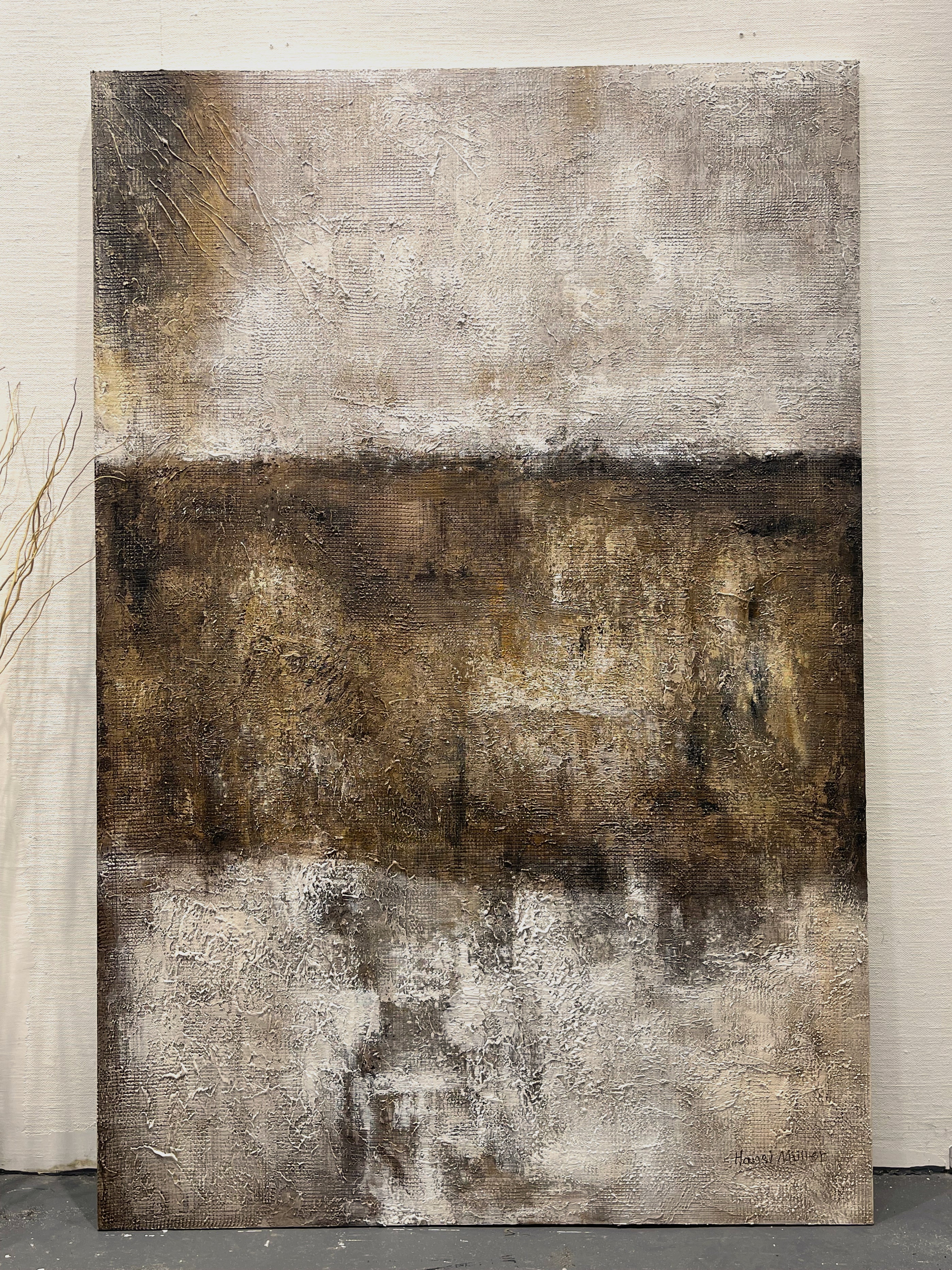 Earth Veil-Brown Wabi-Sabi Abstract Field-AURA150