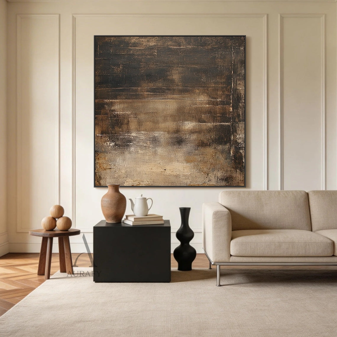 Unique Brown WABI SABI Decor Piece for Cozy Living Areas AURA404