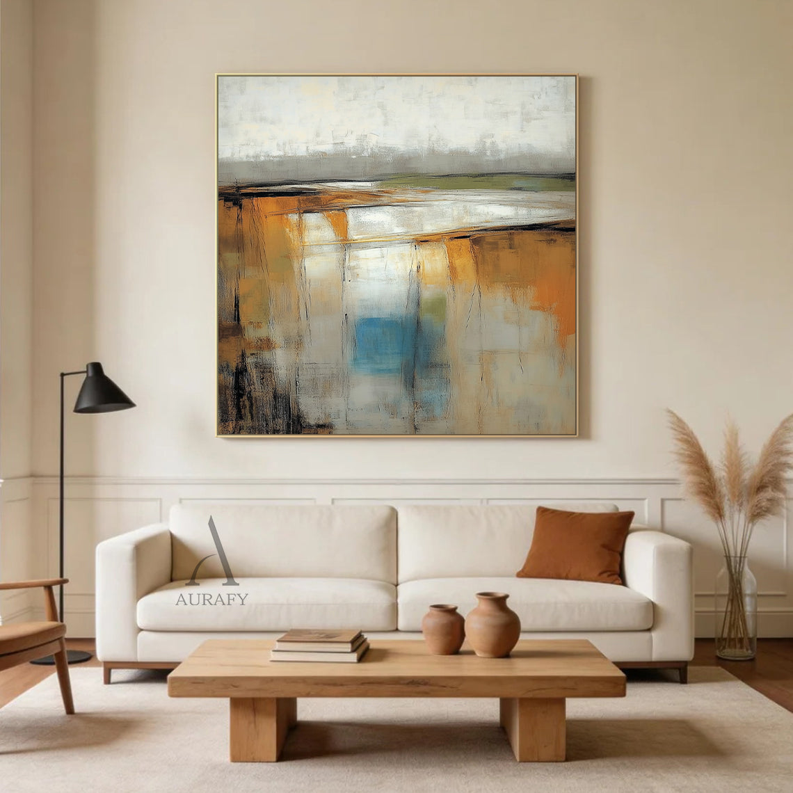 General Abstract Brown Beige Canvas Art for Home Decor AURA399