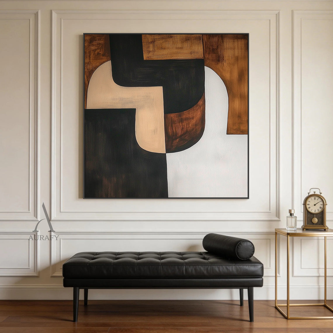 General Abstract Black Brown Modern Wall Art for Home Decor AURA386
